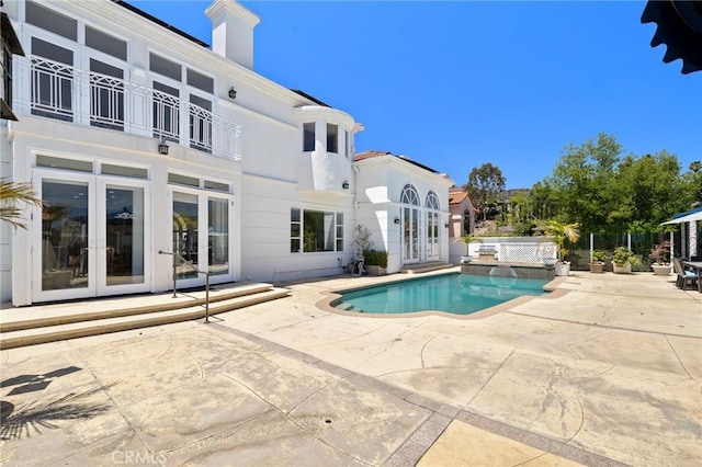 759 Foxkirk Rd, Glendale, CA 91206 - outdoor pool featuring french doors and a patio area