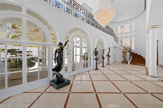 759 Foxkirk Rd, Glendale, CA 91206 - lobby with a towering ceiling and stairway