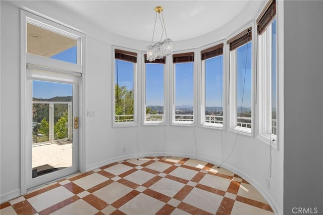 759 Foxkirk Rd, Glendale, CA 91206 - unfurnished sunroom with a chandelier