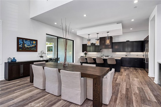 20211 W Liverpool Way, Porter Ranch, CA 91326 - dining room featuring light wood-style floors and recessed lighting