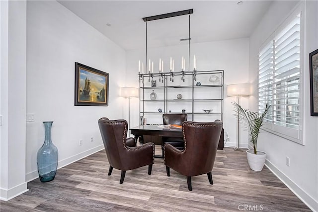 20211 W Liverpool Way, Porter Ranch, CA 91326 - dining space with wood finished floors and a desk