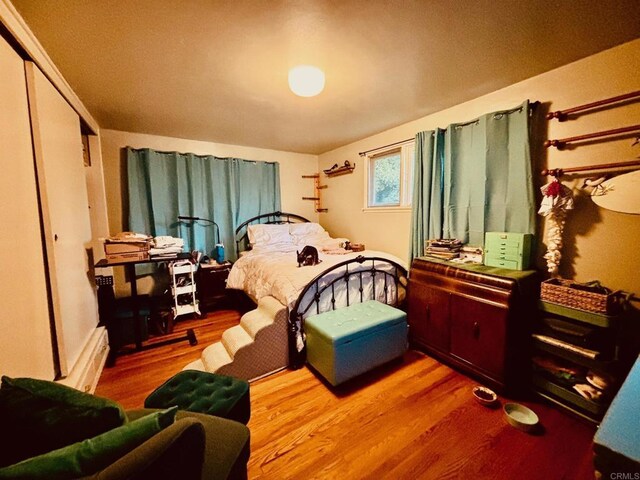 129 Brass Ln, Vista, CA 92083 - bedroom featuring wood finished floors and a closet