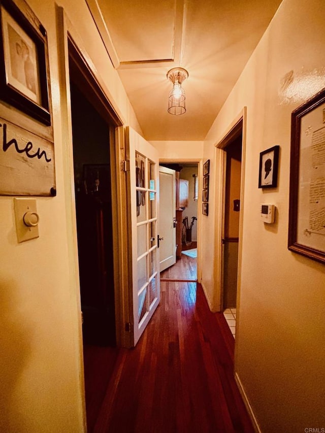 129 Brass Ln, Vista, CA 92083 - hallway with wood finished floors and baseboards
