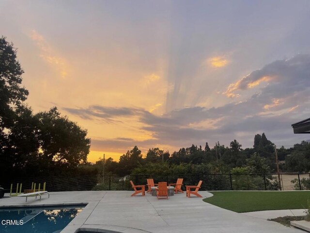 1305 Riviera Dr, Pasadena, CA 91107 - view of swimming pool with a patio area and an outdoor fire pit
