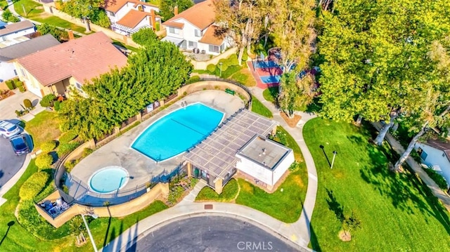 2771 Wyckersham Pl, Fullerton, CA 92833 - bird's eye view of a pool