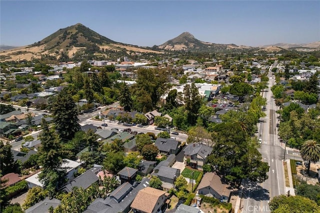 1263 Pismo St, San Luis Obispo, CA 93401 - aerial overview of property's location featuring a mountain backdrop and nearby suburban area