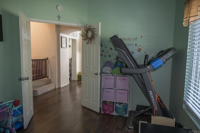 29517 Cara Way, Temecula, CA 92591 - game room featuring wood finished floors, arched walkways, and healthy amount of natural light