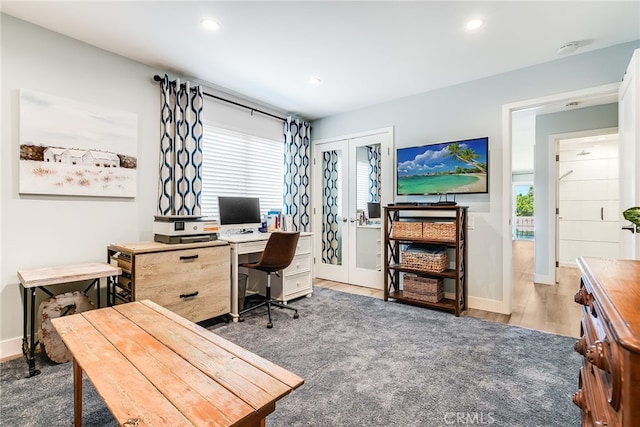 5490 Paseo Del Lago W Unit P, Laguna Woods, CA 92637 - office area featuring plenty of natural light, wood finished floors, and recessed lighting