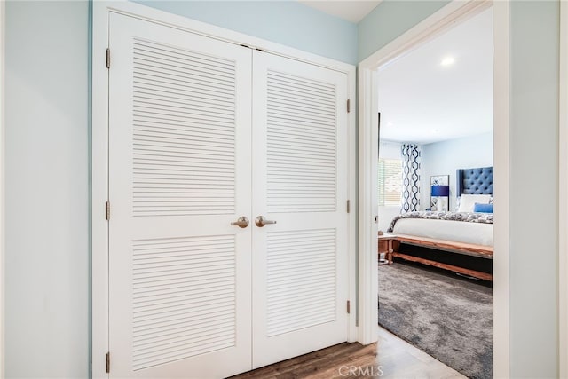 5490 Paseo Del Lago W Unit P, Laguna Woods, CA 92637 - corridor featuring wood finished floors