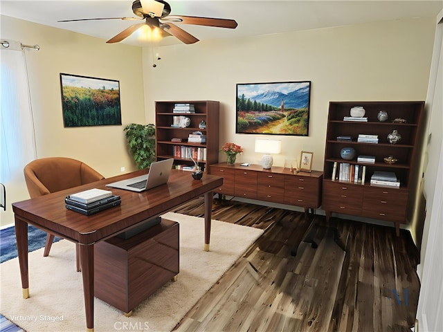 874 Cinnamon Ln Unit 62, Duarte, CA 91010 - office featuring wood finished floors and ceiling fan