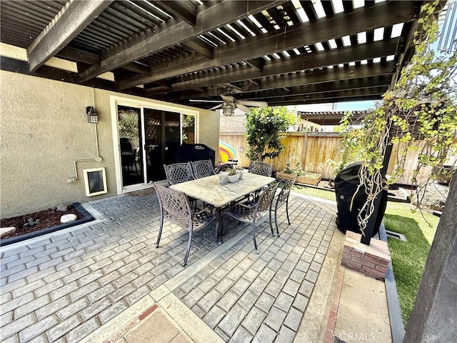 1171 Silverfern Ln, Corona, CA 92878 - view of patio / terrace featuring outdoor dining area, a pergola, and a grill