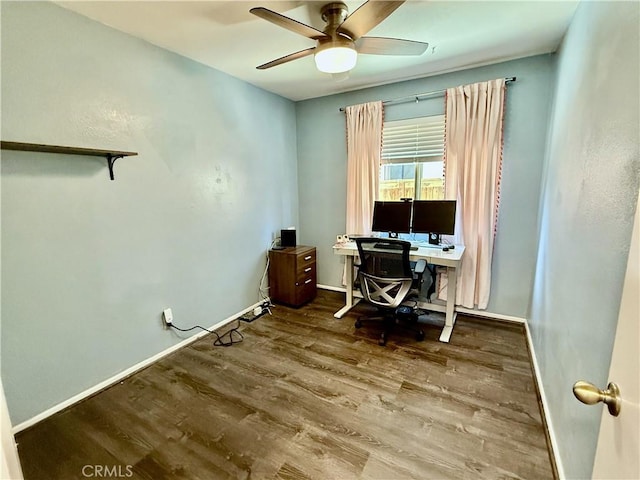 1171 Silverfern Ln, Corona, CA 92878 - office space with wood finished floors and a ceiling fan