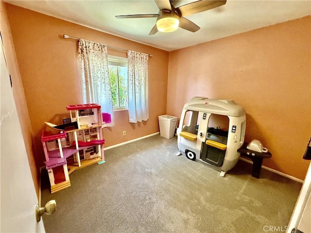 1171 Silverfern Ln, Corona, CA 92878 - game room with a ceiling fan and carpet