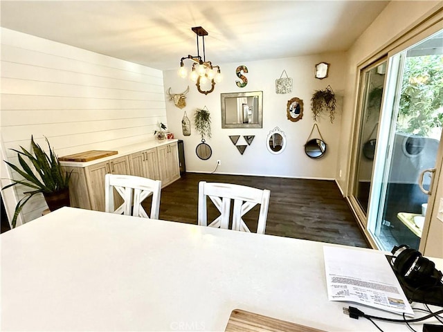 1171 Silverfern Ln, Corona, CA 92878 - dining area with dark wood finished floors and a chandelier
