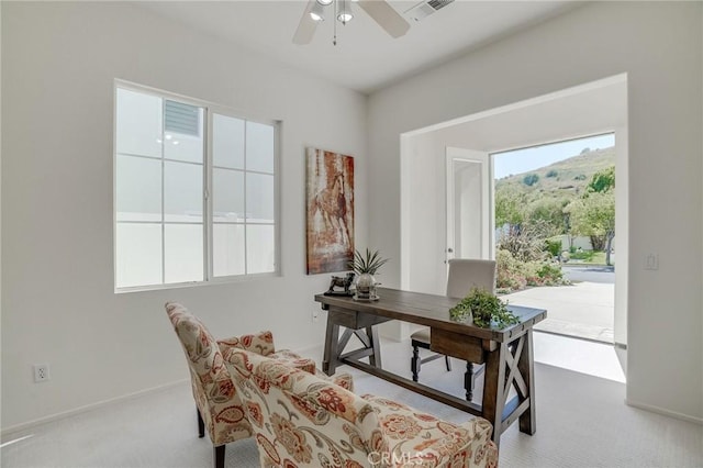 53 Via Palacio, San Clemente, CA 92673 - carpeted office featuring a ceiling fan and baseboards