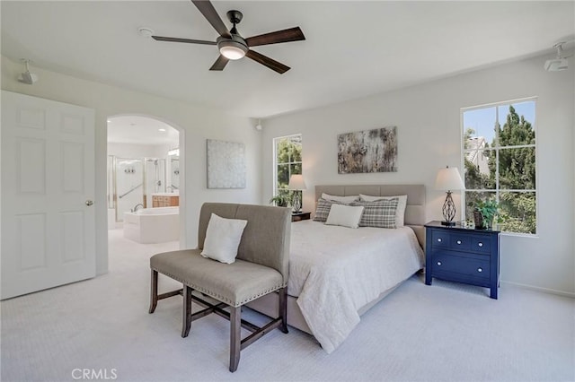 53 Via Palacio, San Clemente, CA 92673 - bedroom with arched walkways, carpet, and multiple windows