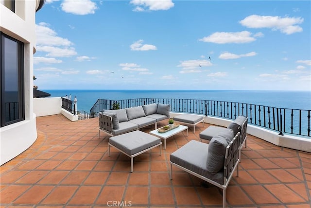 3908 Rambla Orienta, Malibu, CA 90265 - patio / terrace with a water view and an outdoor hangout area
