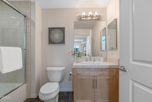 931 E Walnut St Unit 508, Pasadena, CA 91106 - bathroom featuring vanity, shower / bath combination with glass door, and tile patterned floors