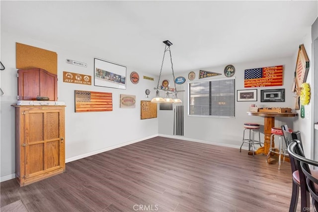 1799 Betty St, Wrightwood, CA 92397 - unfurnished dining area featuring dark wood-style flooring and baseboards