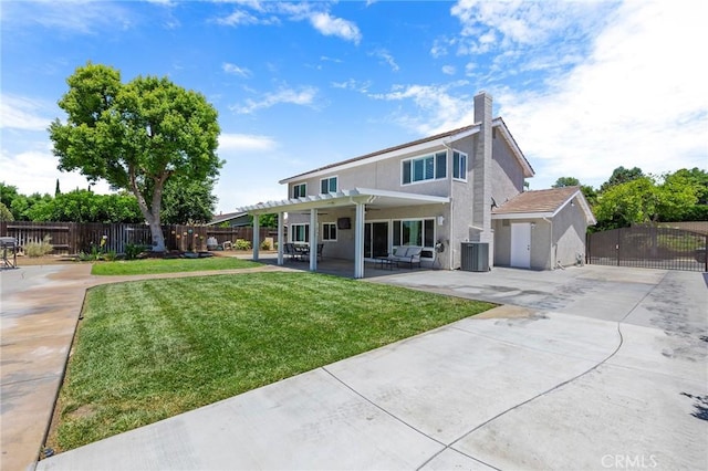 6095 Windemere Way, Riverside, CA 92506 - view of front of home with stucco siding, a patio area, and a chimney