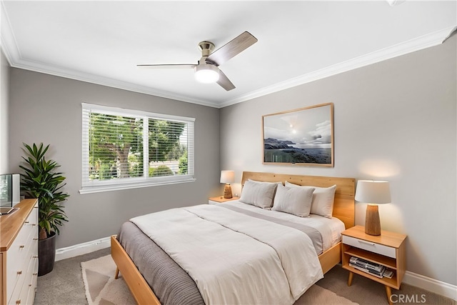 6095 Windemere Way, Riverside, CA 92506 - carpeted bedroom featuring crown molding and ceiling fan