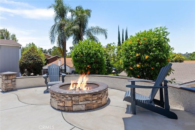 6095 Windemere Way, Riverside, CA 92506 - view of patio / terrace featuring an outdoor fire pit