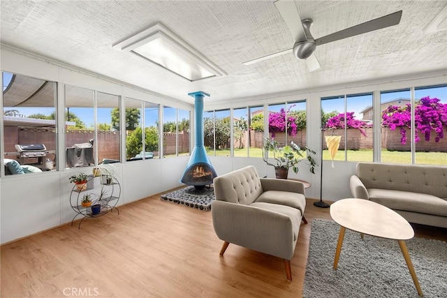 18101 Kirk Ave, Tustin, CA 92780 - sunroom with a wood stove