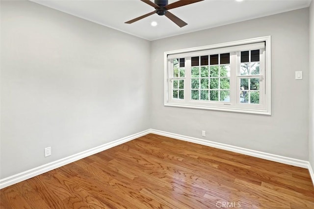 3326 Los Olivos Ln, Glendale, CA 91214 - empty room with a ceiling fan, wood finished floors, and recessed lighting