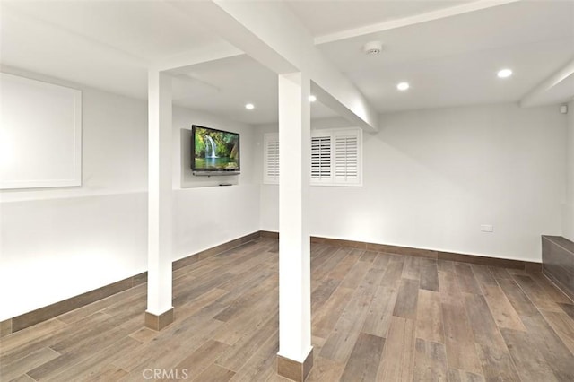 3326 Los Olivos Ln, Glendale, CA 91214 - finished basement with recessed lighting and wood finished floors