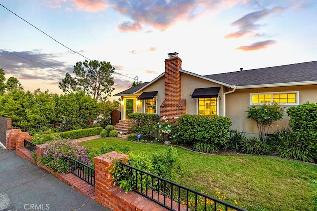3326 Los Olivos Ln, Glendale, CA 91214 - view of front of house with stucco siding and a chimney