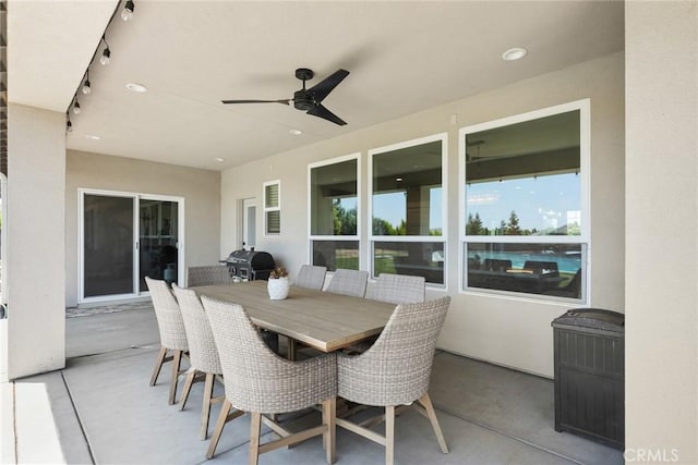 5031 San Juanico Dr, Chico, CA 95973 - view of patio with area for grilling and ceiling fan