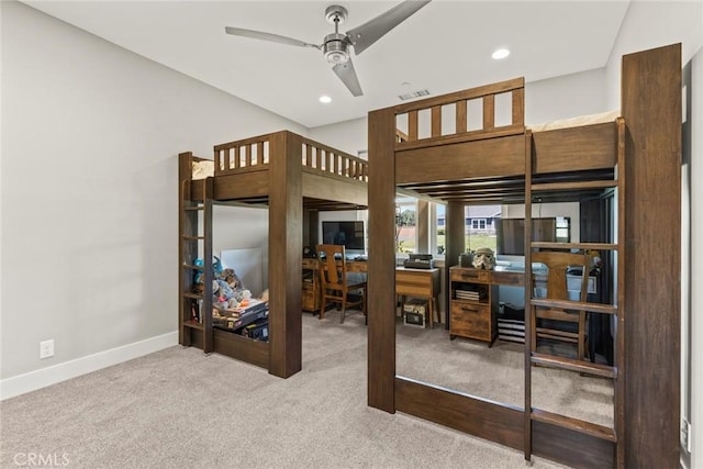 5031 San Juanico Dr, Chico, CA 95973 - bedroom featuring carpet flooring, a desk, and recessed lighting