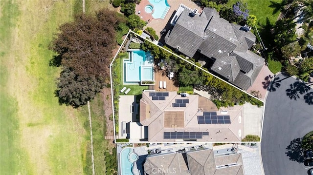 19476 Woodlands Dr, Huntington Beach, CA 92648 - aerial view of property's location with a pool and property parcel outlined
