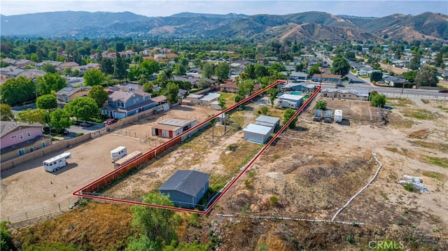 4759 Cochran St, Simi Valley, CA 93063 - aerial perspective of suburban area featuring mountains and property boundaries highlighted
