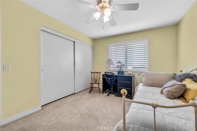 1160 Baseline Rd, La Verne, CA 91750 - carpeted bedroom featuring a closet and a ceiling fan