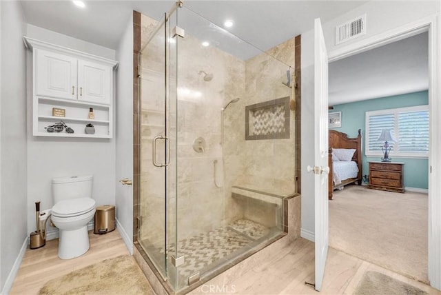 1160 Baseline Rd, La Verne, CA 91750 - full bath featuring a stall shower, wood finished floors, ensuite bath, and recessed lighting
