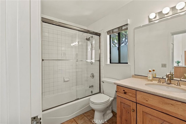 777 Chorro St Unit 3, San Luis Obispo, CA 93401 - full bath with vanity, shower / bath combination with glass door, and tile patterned floors