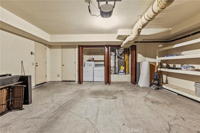 777 Chorro St Unit 3, San Luis Obispo, CA 93401 - garage featuring washer and clothes dryer, secured water heater, a garage door opener, and heating unit