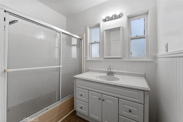 11749 Clarkman St, Santa Fe Springs, CA 90670 - bathroom featuring vanity and shower / bath combination with glass door