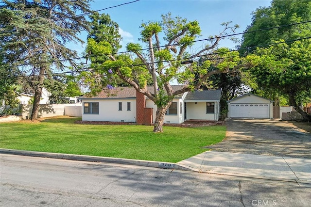 11749 Clarkman St, Santa Fe Springs, CA 90670 - single story home with an outdoor structure, a garage, and stucco siding
