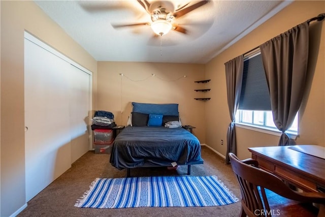 7681 Newhall Ave, Hesperia, CA 92345 - bedroom with carpet flooring and a ceiling fan