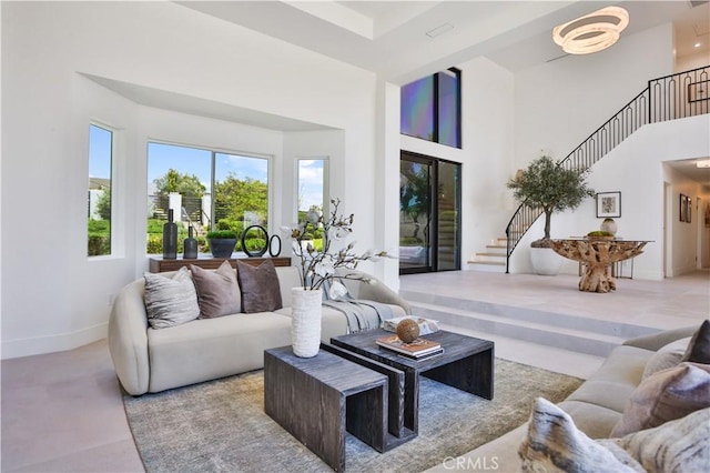 1257 Fetlock Way, Riverside, CA 92506 - living room with stairway and a towering ceiling
