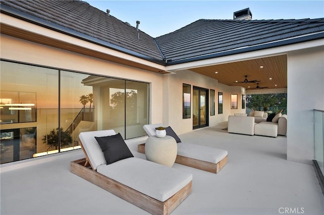 1257 Fetlock Way, Riverside, CA 92506 - view of patio with outdoor lounge area and a ceiling fan