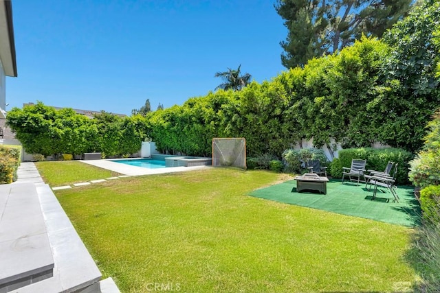 15460 La Maida St, Sherman Oaks, CA 91403 - view of green lawn featuring a fire pit
