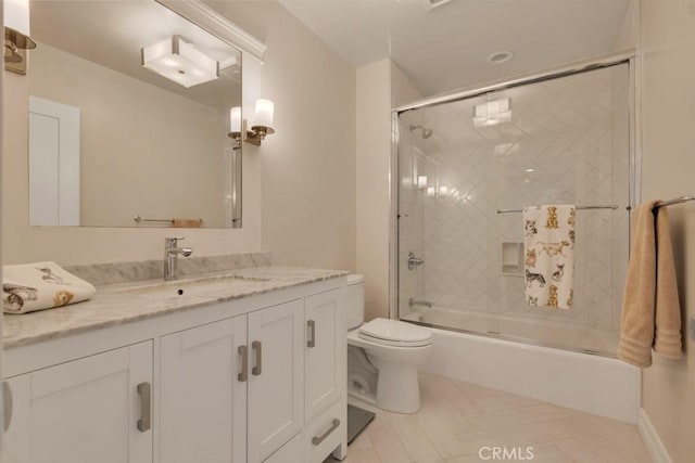 15460 La Maida St, Sherman Oaks, CA 91403 - full bath with vanity, combined bath / shower with glass door, and tile patterned flooring