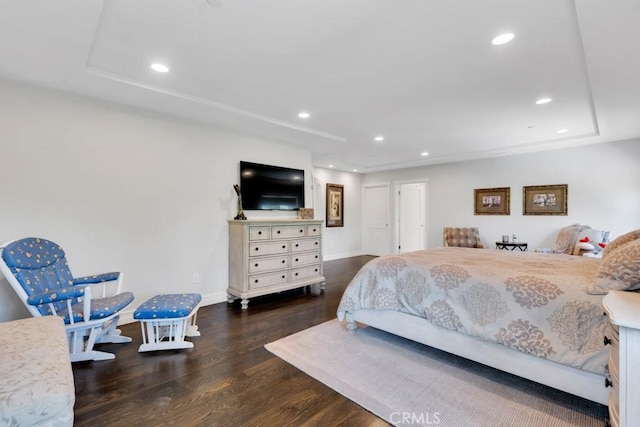 15460 La Maida St, Sherman Oaks, CA 91403 - bedroom with wood finished floors, recessed lighting, and a raised ceiling