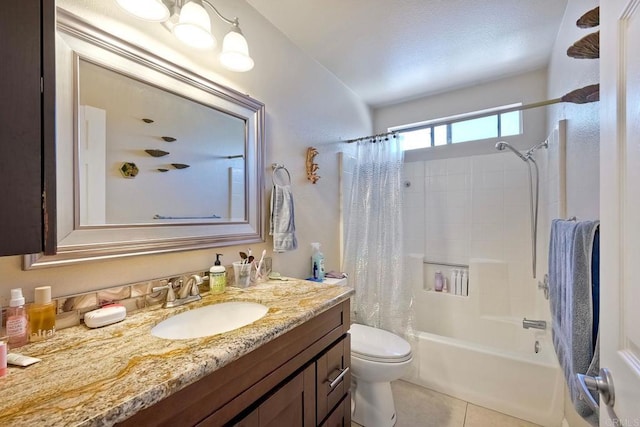 1219 Paseo Hermosa, Oceanside, CA 92056 - bathroom featuring vanity, shower / bath combo with shower curtain, and tile patterned floors