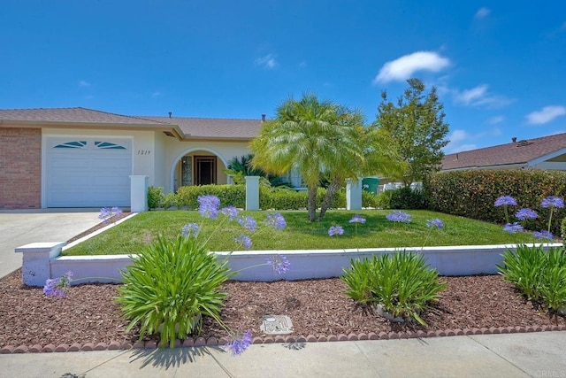 1219 Paseo Hermosa, Oceanside, CA 92056 - single story home with a front yard, an attached garage, concrete driveway, and stucco siding