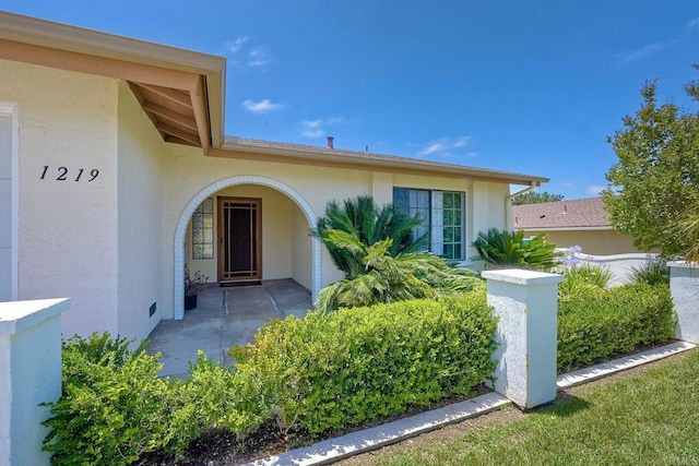 1219 Paseo Hermosa, Oceanside, CA 92056 - doorway to property featuring stucco siding