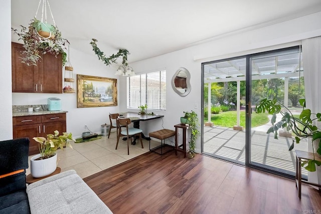 1219 Paseo Hermosa, Oceanside, CA 92056 - dining area with a chandelier and light wood-style flooring